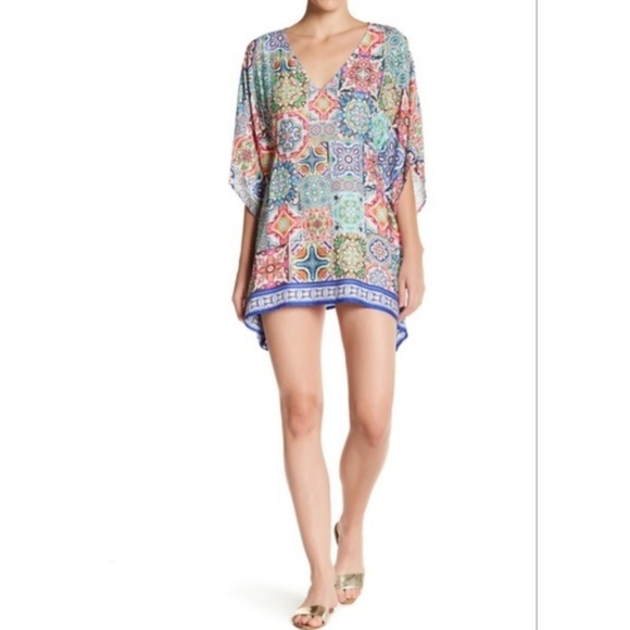 Nanette Lepore Swim Greek Tiles Goddess Caftan Coverup Small - Picture 12 of 12